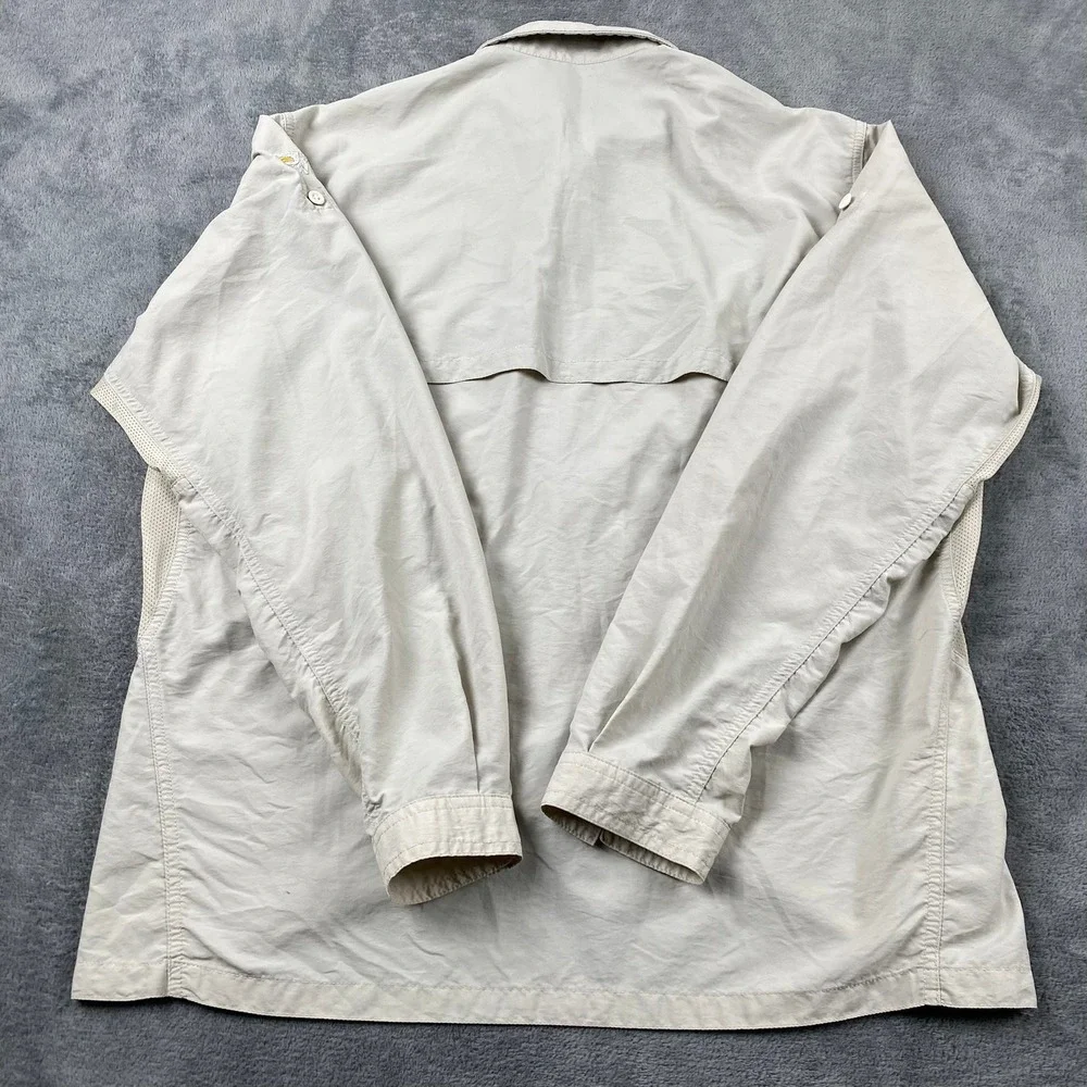 Mountain Hardwear Mens M Shirt Tan Long Sleeve Vented Hiking Button Up